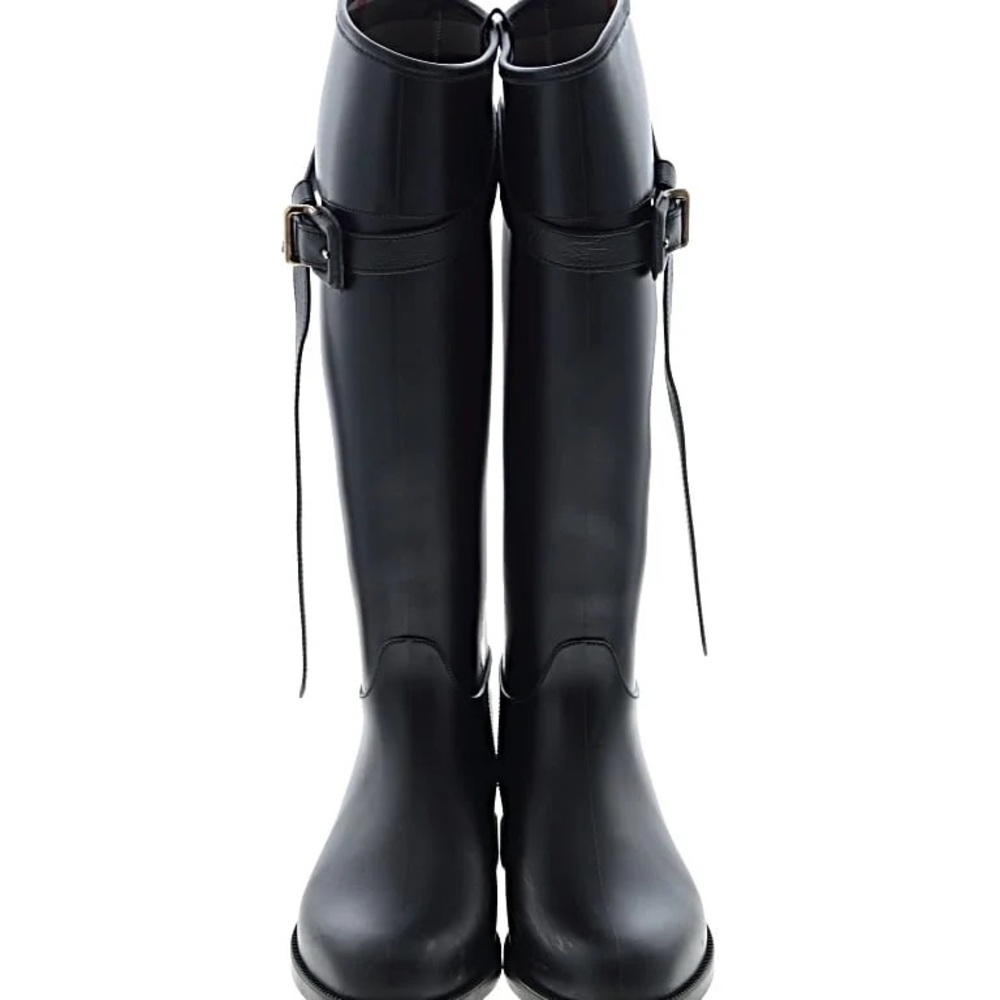 Burberry Equestrian-Style Tall Rain Boots – Black – Size 7 (EUC) No Box** - Picture 6 of 7